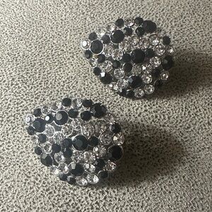 Elegant Black and Silver Crystal Earrings